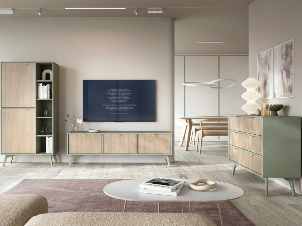 Mobilier de living scandinav din lemn de eucalipt Wald 1