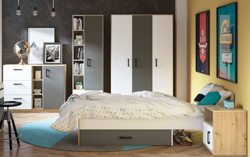 Mobilier artizanal Fiji, alb antracit 5