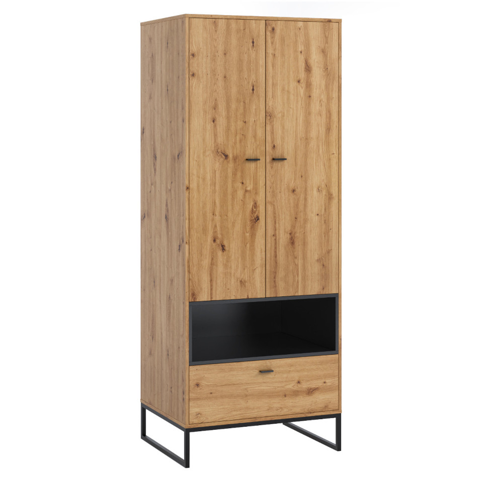 Dulap Olivier OE 01 Stejar Artisan Negru