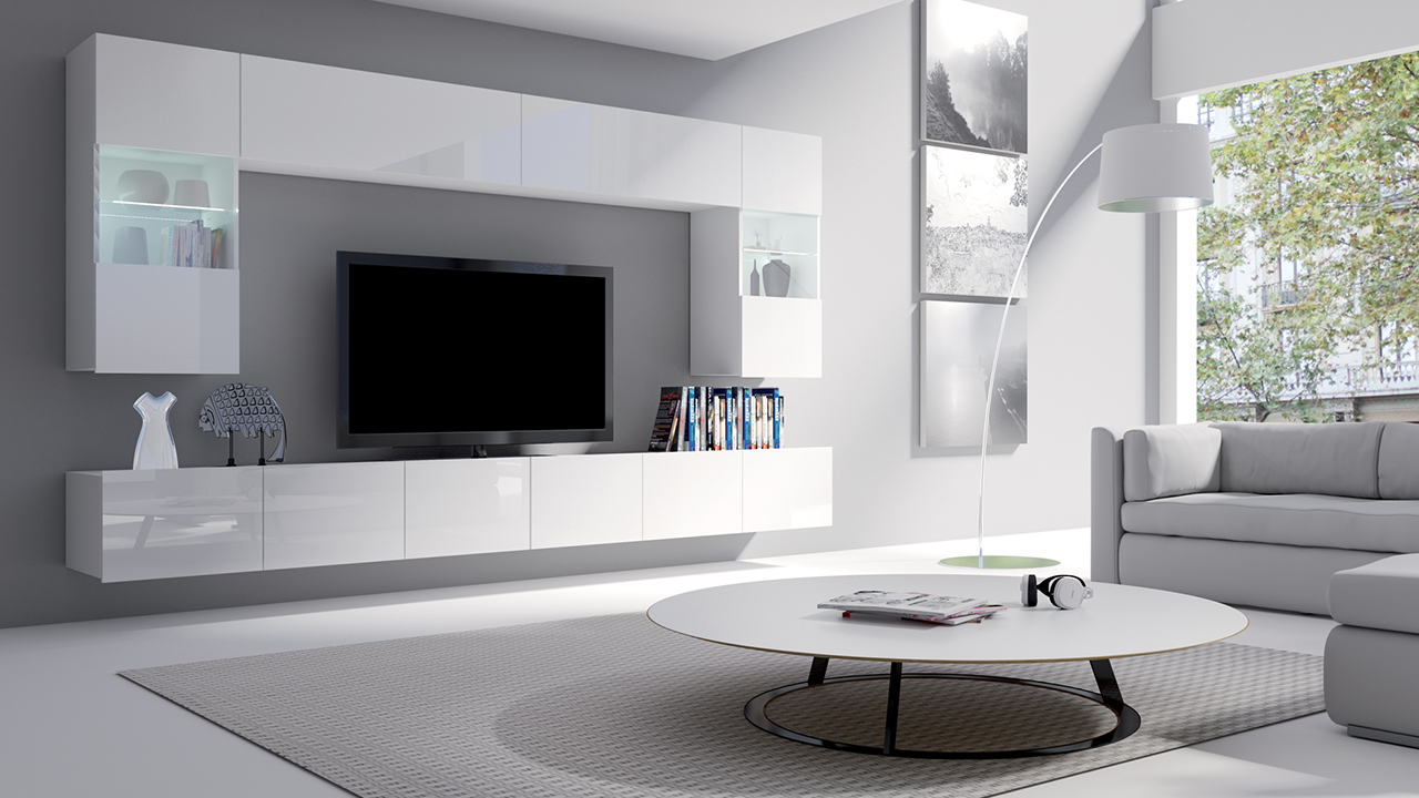 White furniture in the living room