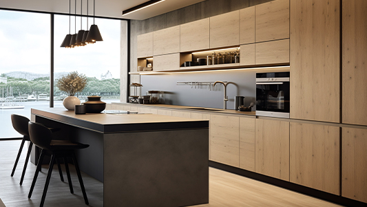 Bucătărie modernă cu lemn - inspirații și mobilier